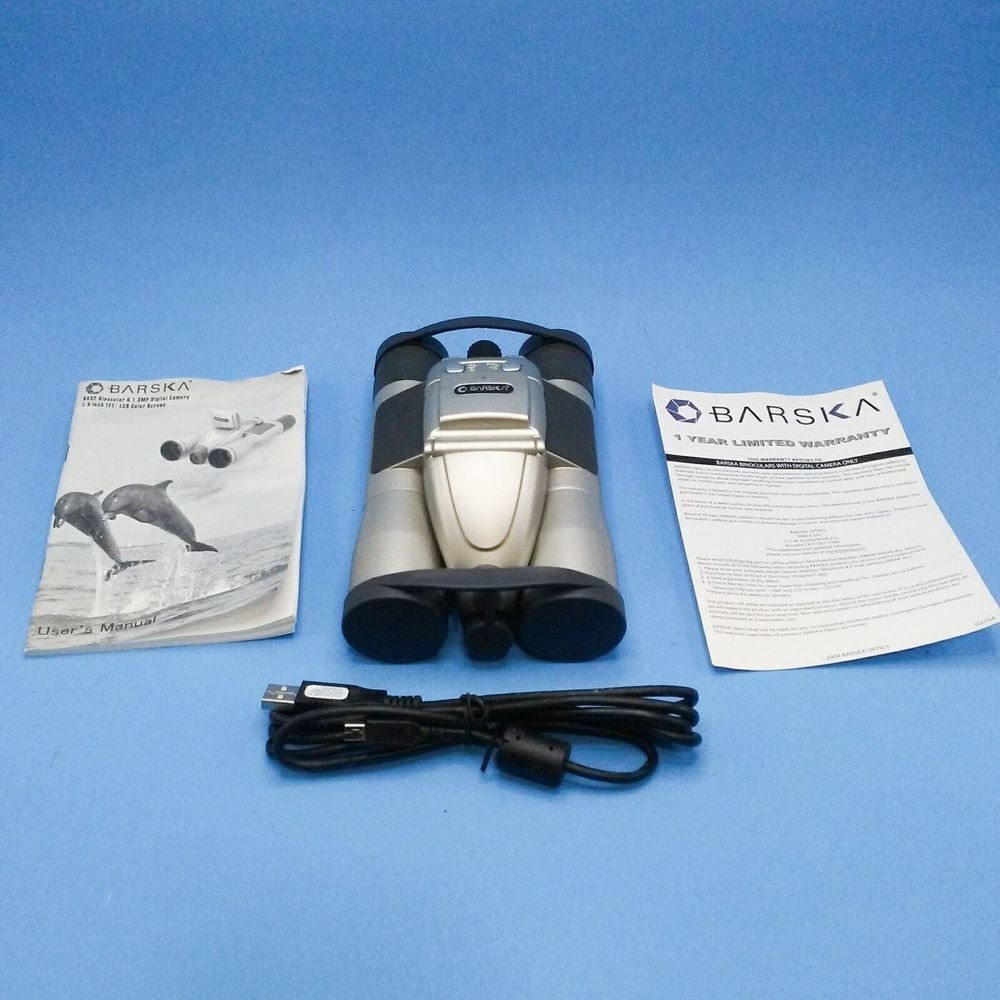 Barska 8x32 Binoculars Digital Camera 3.1MP LCD Screen‎ Complete Set Tested